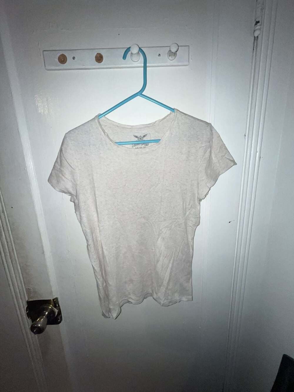 Faded Glory Short Sleeve T-Shirt Size L (12-14) Light Grey Marled